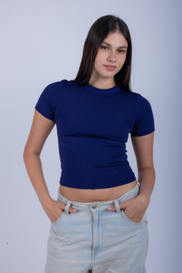 Navy Blue Half Sleeve Top
