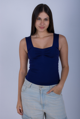 Navy Blue Scoop Tank Top